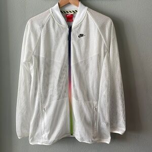 Nike Mesh Rainbow Zipper Long Sleeve Bomber size L